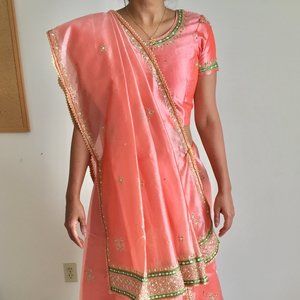 Peach Indian Lehenga / Dress / Gown